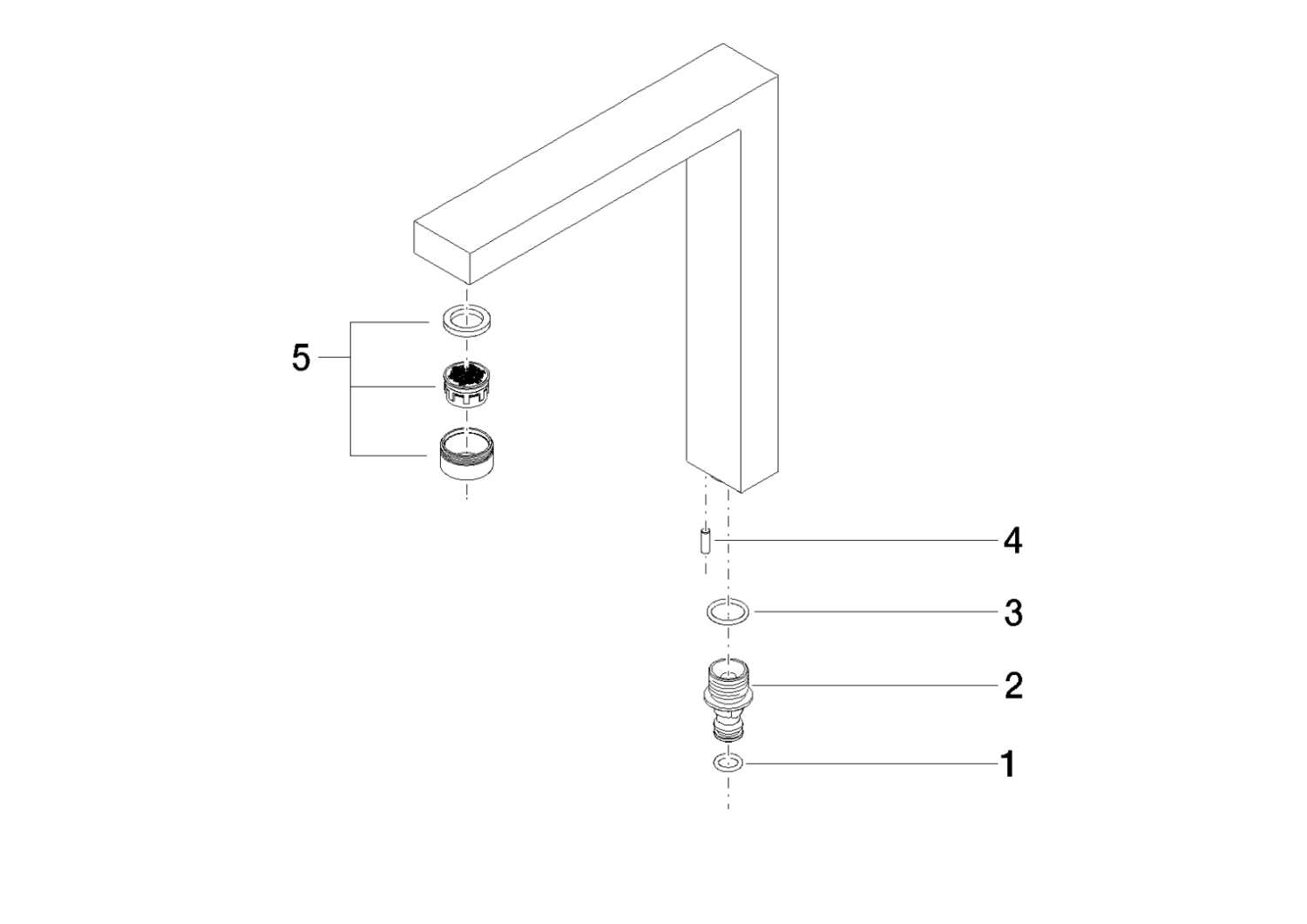 DO Auslauf ET 90110619207 221 x 199 x 36 mm, 4,54 l/min. Platin gebürstet