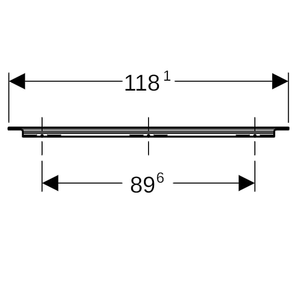 Geberit Griff, B:120cm schwarz matt