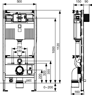 TECEprofil WC-Modul mit Uni-Spk. f. TOTO Neorest Washlet AC 2.0/EW 2.0, BH 1120