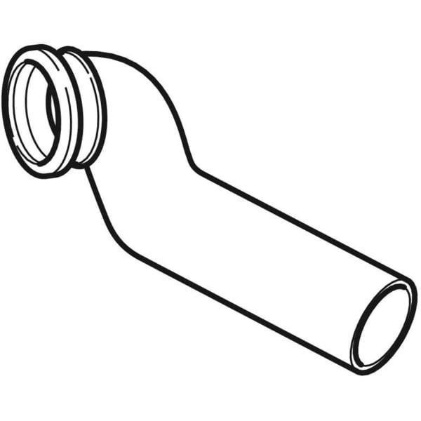 Geberit PE Anschlussbogen 90Gr für Wand-WC links gekröpft mit Erweiterung d110/90
