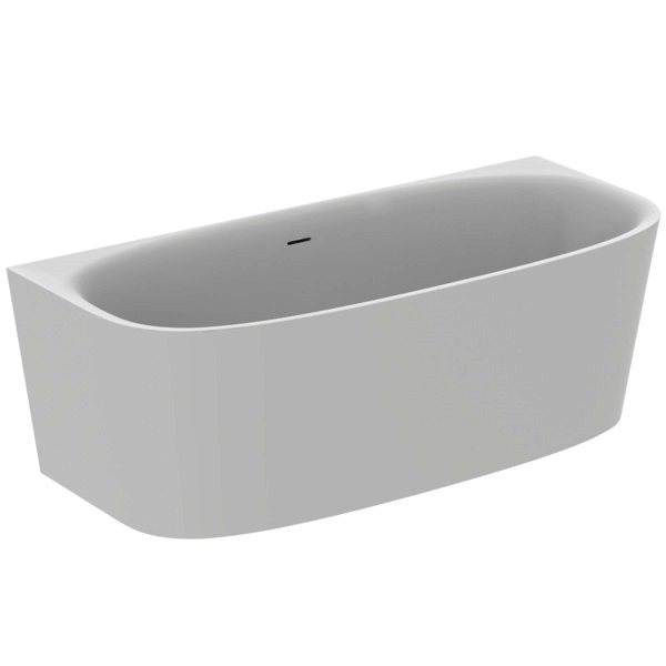 IS D-Form-Badewanne DEA f.Wandanbindung, m.Ablauf, 1800x800x475/610mm, Seidenweiß