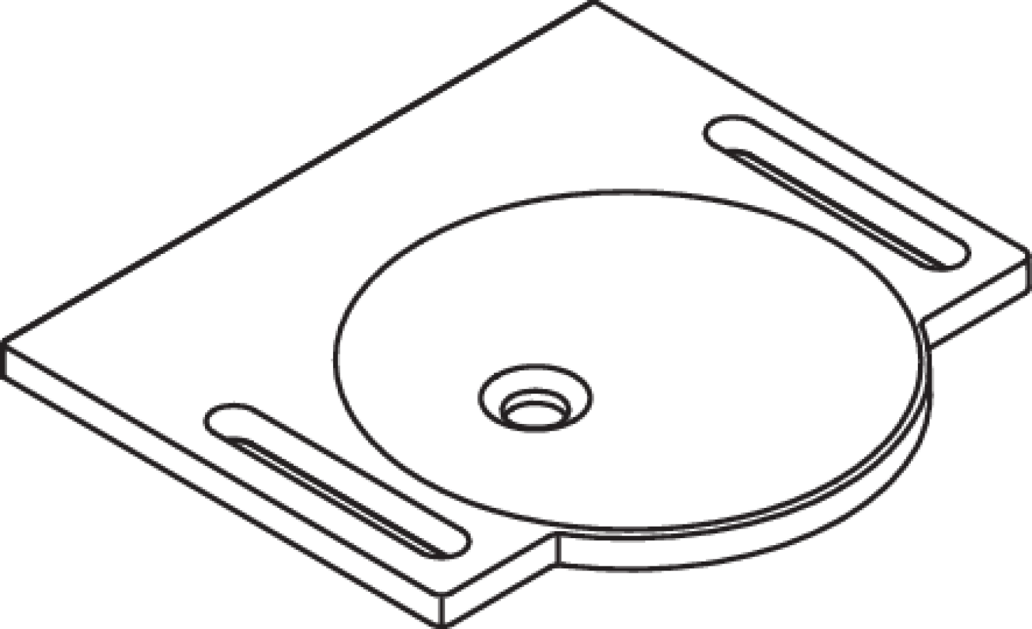 HEWI Waschtisch mit Griffmulden, 600 x 550mm, o. Überlauf, o. Hahnloch