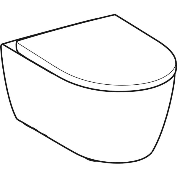 Geberit iCon Set Wand-WC mit WC-Sitz, Rimfree Tiefspüler, geschl., T:53cm, weiß, Tect