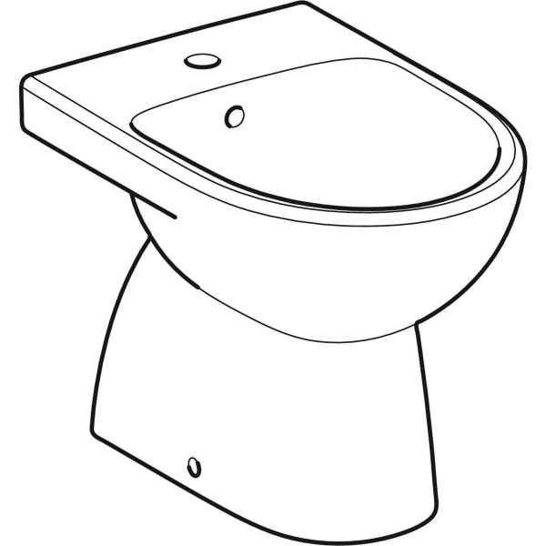 Geberit Renova Standbidet, teilgeschl.Form T:52cm, mit Überlauf, weiß, KeraTect