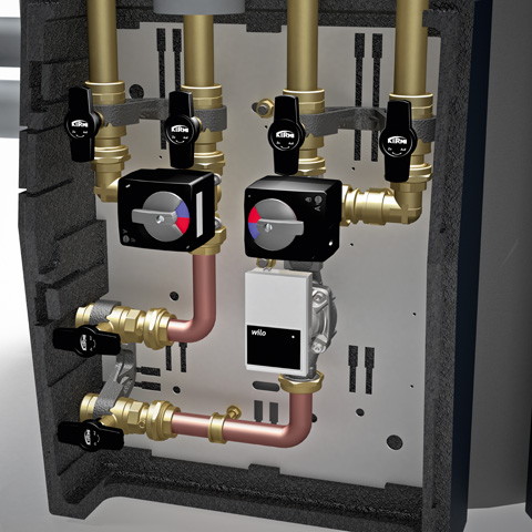 Kermi Pumpengruppe elektronisch geregelt f. Speicherbeladung, komplett