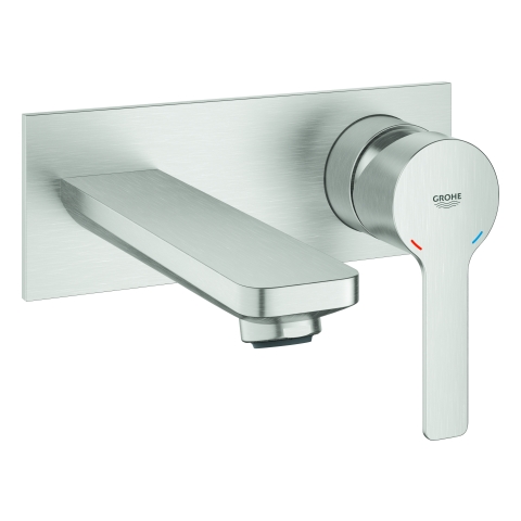 GROHE 2-Loch-WT-Wandbatterie Lineare 19409_1 Fertigmontageset supersteel