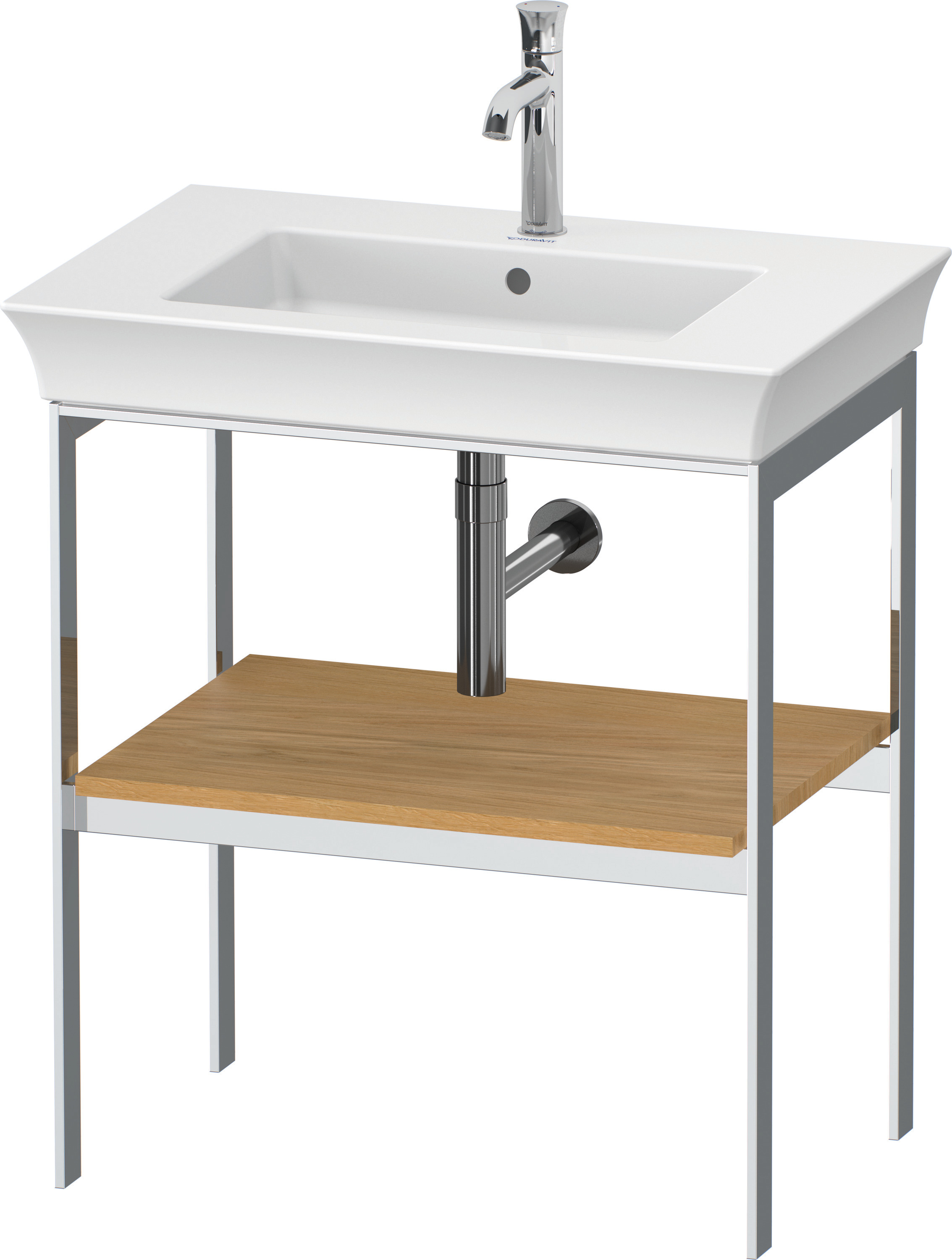 Duravit Metallkonsole bodenst. White Tulip 760x684x450mm, Eiche Natur Massiv