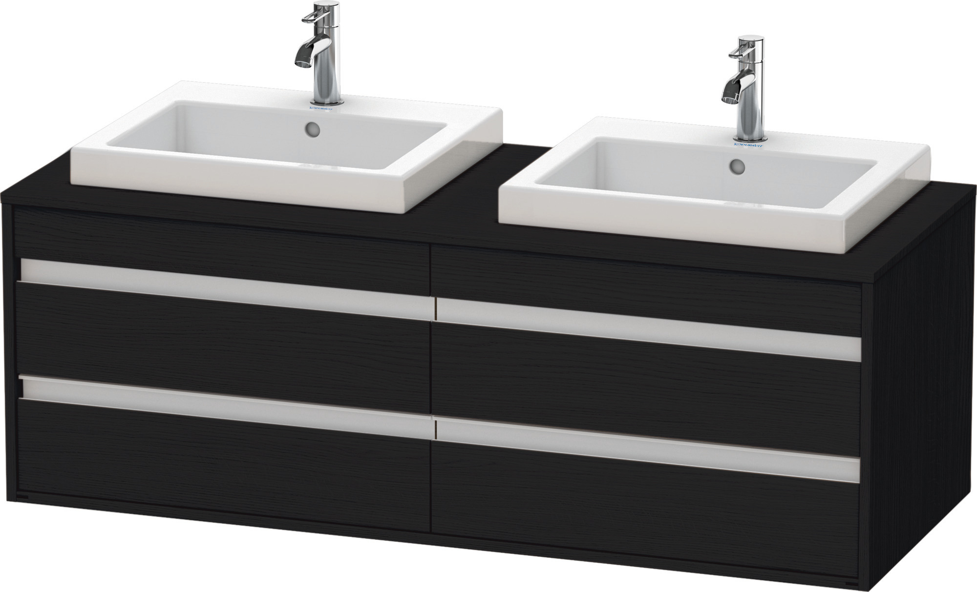 Duravit WTU wandhängend Ketho 550x1400x496mm 4 SchKa, für 2 EBWT, Eiche Schwarz