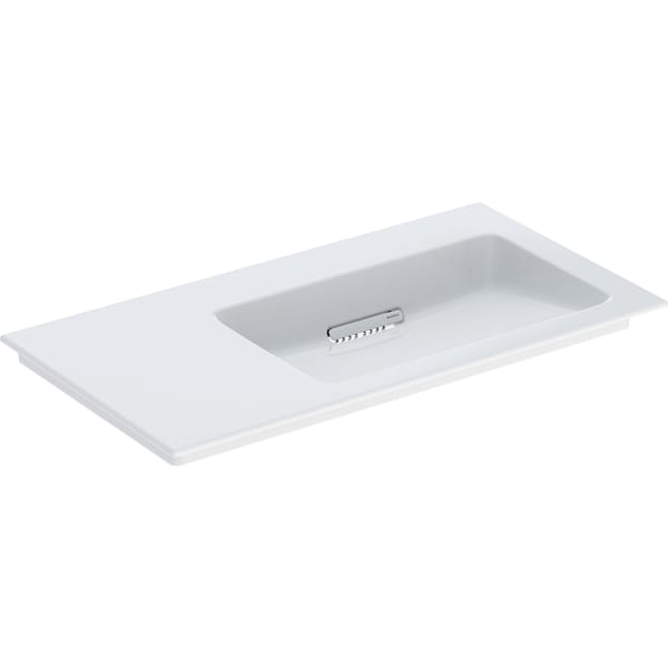 Geberit ONE MWT 90x48cm, CleanDrain, Ablg.li o. Hl., o. Ül., weiß, KeraTect/weiß glzd