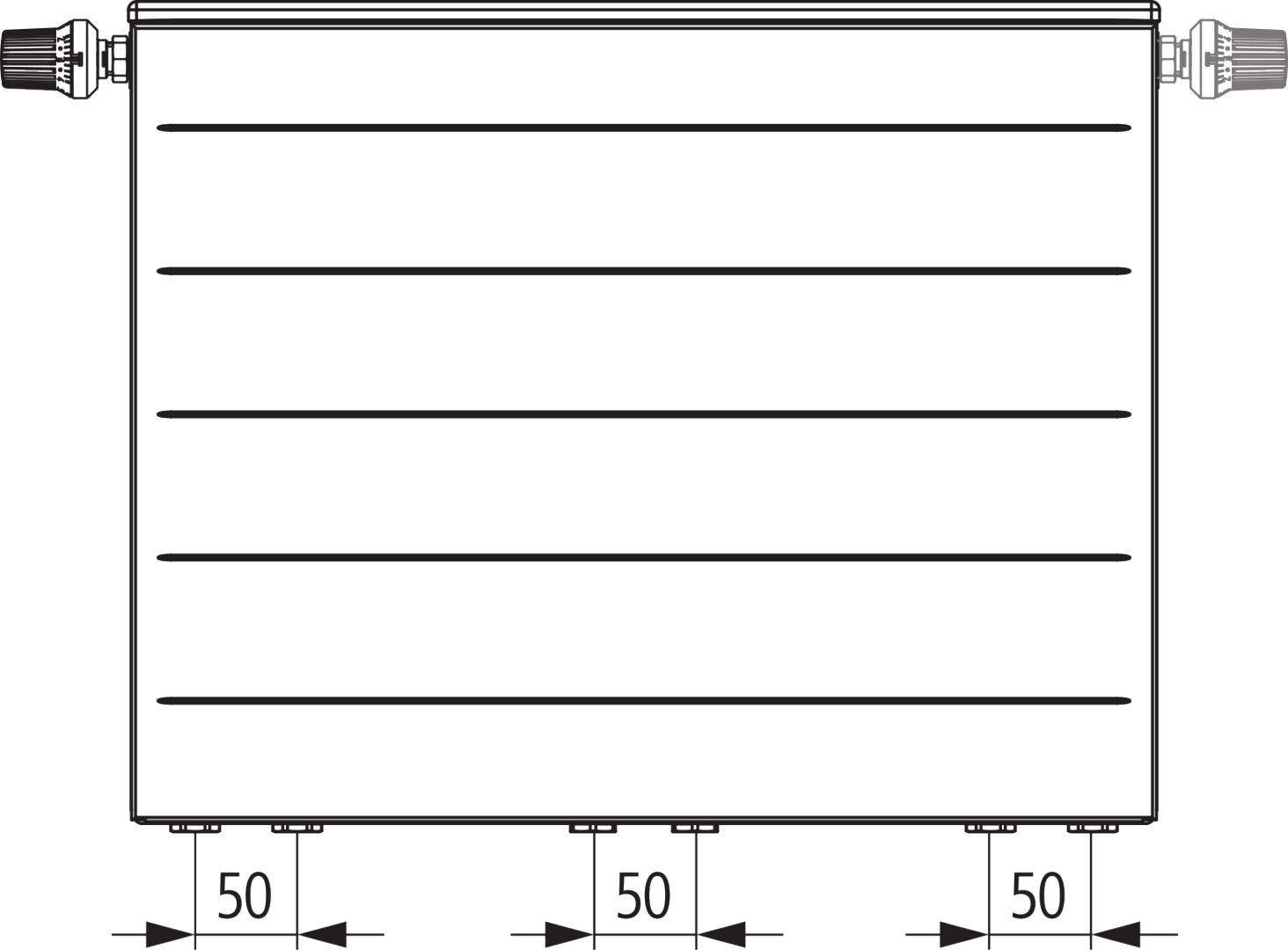 Kermi x2 Line-Vmulti T20 505x102x3005 QN2422, RAL9016, 10bar, Vent., BK