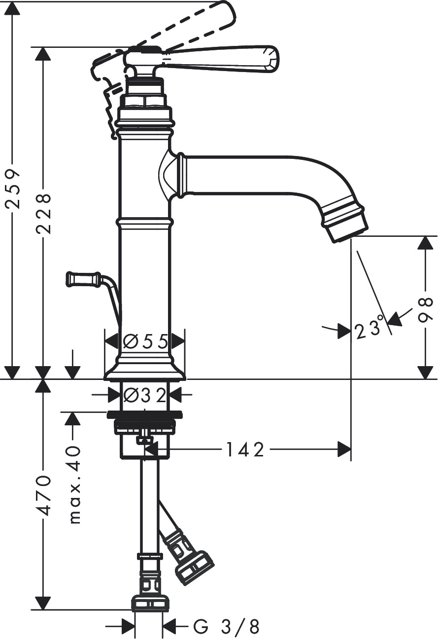 Hansgrohe Waschtischmischer 100 Axor Montreux BBR