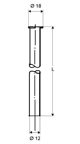 SCHELL Kupferrohr 1/2" Bördel, d:12, L:500, chrom