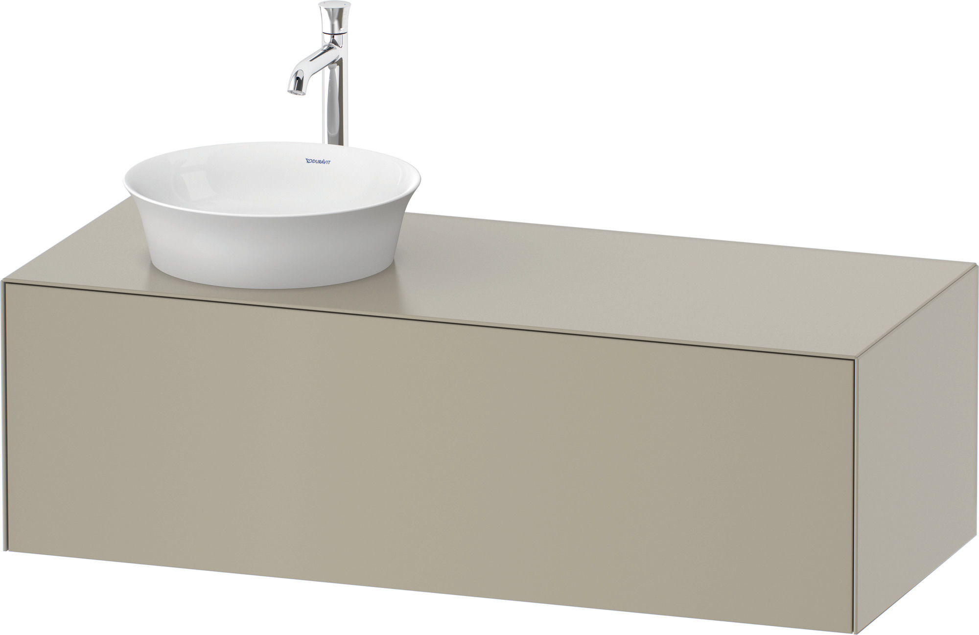 Duravit WTU White Tulip wandh,1 Auszug,B li. 408x1300x550mm, Taupe Seidenmatt