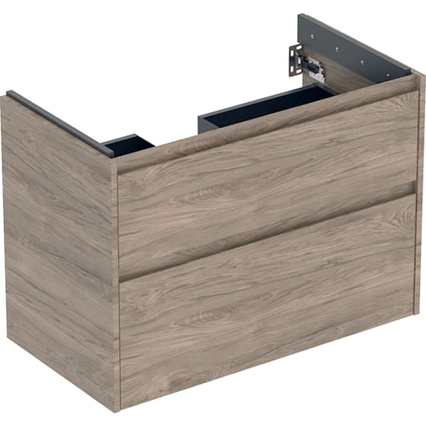Geberit Renova Plan US f. WT, m. 2 Schubladen 84,6x60,6x44,6cm, Nussbaum hickory