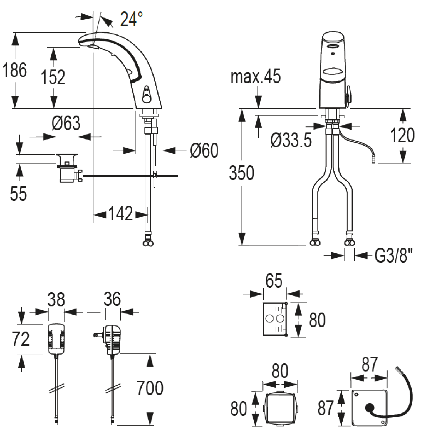 CONTI+ iQ elektr. IR Standarm. NetzUP m.Misch. Chrom o.Ablg. Click A10