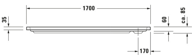 DU D-Code Duschwanne, Rechteckig, 1700x700x85 mm, Weiß, Sanitäracryl