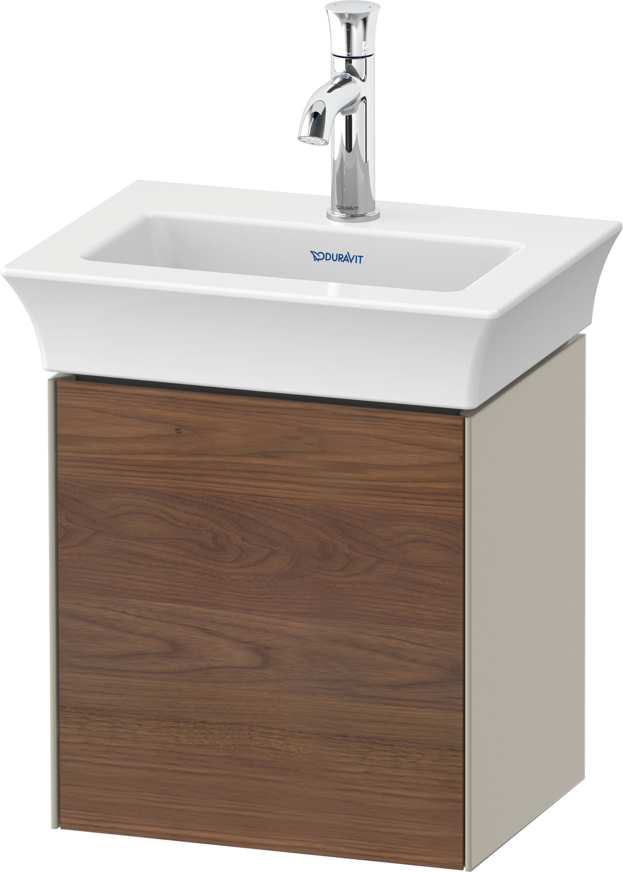Duravit WTU White Tulip wandh.,1 Tür, TA li. 410x384x298mm,A.Nussb.M/Taupe Sdm