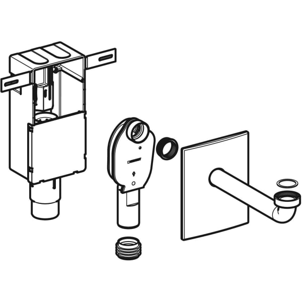 Geberit UP-Geruchsverschluss für Waschbecken Abgang horizontal Edelstahl d50-56