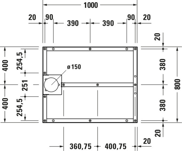 DU Fußgestell für Stonetto Duschwanne 1000x800mm