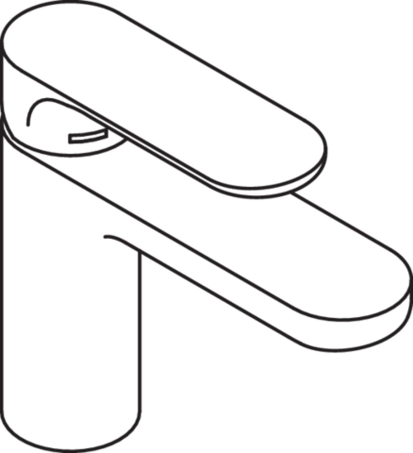 HEWI Einhebel-Waschtischmischer, verchomt, rund, Hebel geschlossen