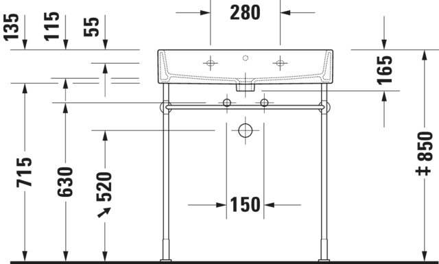 DU Waschtisch Vero Air 700mm o. ÜL, m. HLB, o. HL, weiß, WG