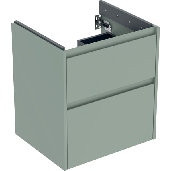Geberit Renova Plan US f. WT, m. 2 Schubladen 54,6x60,6x44,6cm, salbeigrün/l. seidenm.