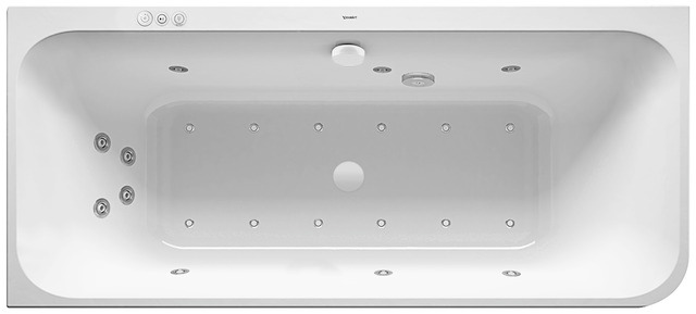 Duravit Whirlwanne Happy D.2Plus 1800x800mm, angef.Acrylv.,Graph.S.Matt Ecke li.,CP