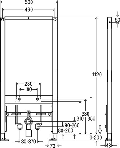Viega Bidet-Element Prevista Dry 8568 in 1120 mm