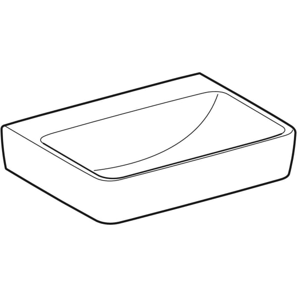 Geberit Renova Plan Handwaschbecken, 50x38cm o. Hl., o. Ül., weiß, KeraTect