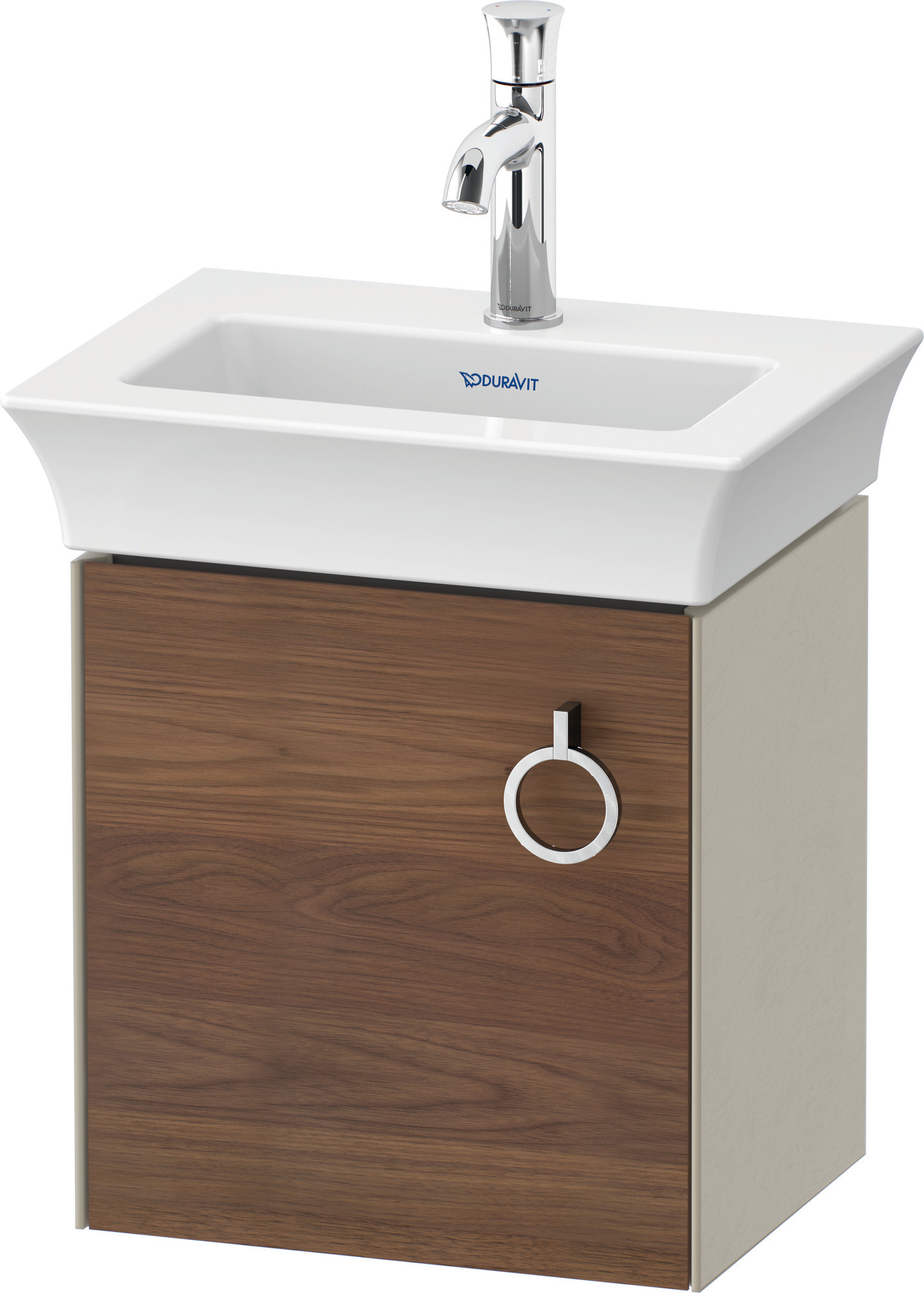 Duravit WTU wandh. White Tulip,1 Tür m.Griff 410x384x298,TA l.,A.Nussb.M./Taupe Sdm