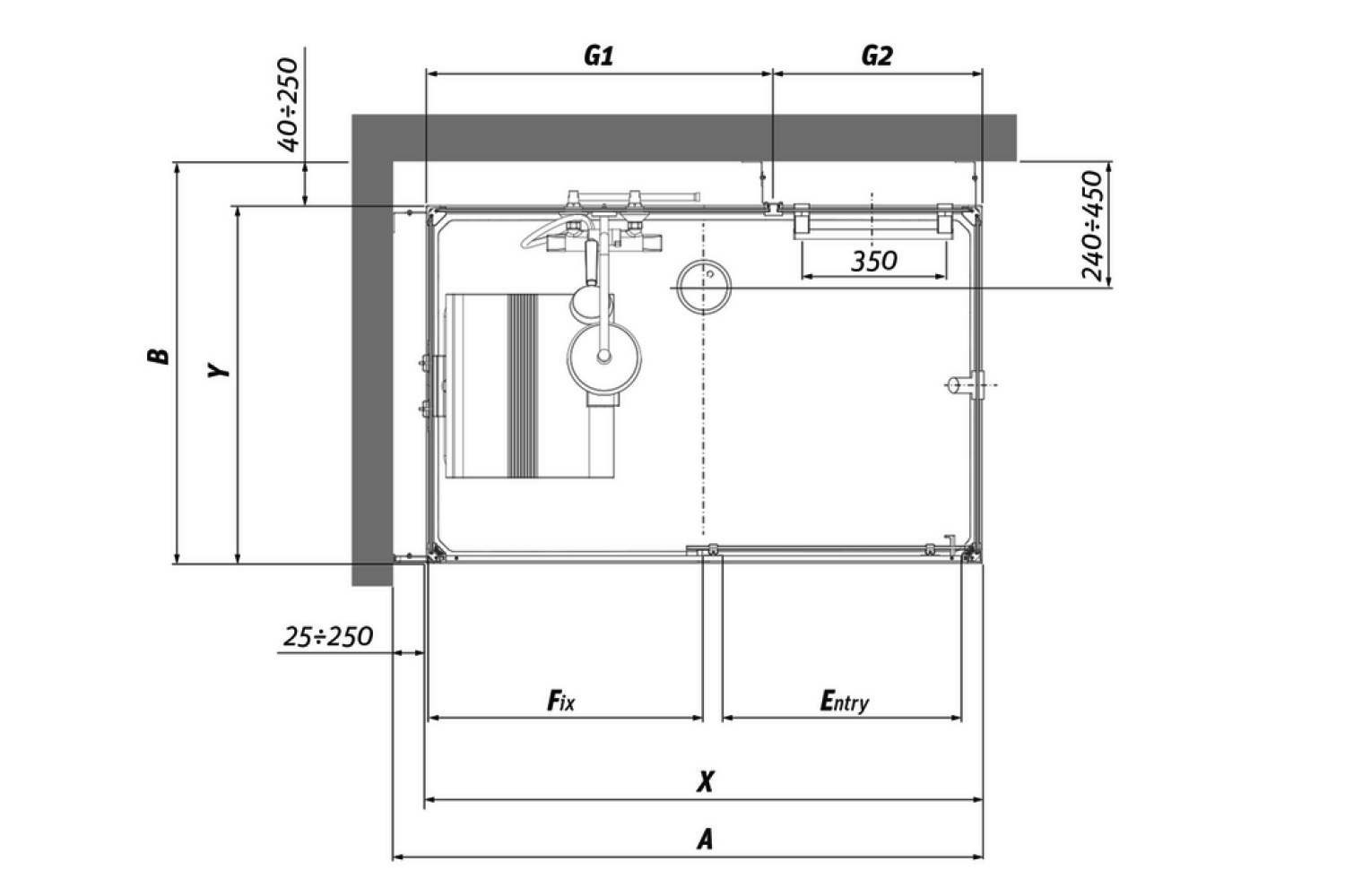 Roth Komplettdusche Vinata Comfort Eck Hoch weiß 1660x677 ESG klar