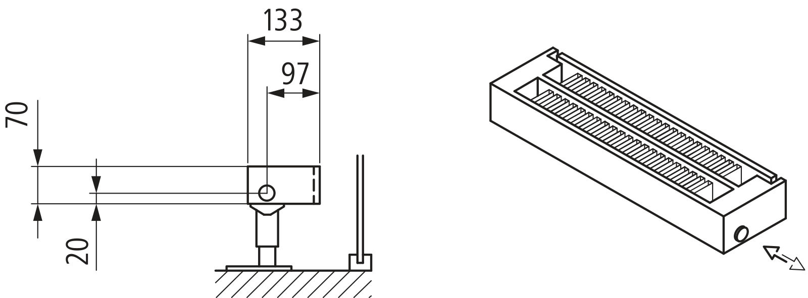 Kermi Kon m. Str. Typ22 BH70x133x1800 QN824, weiß, 6bar, m. Abd, AB 14