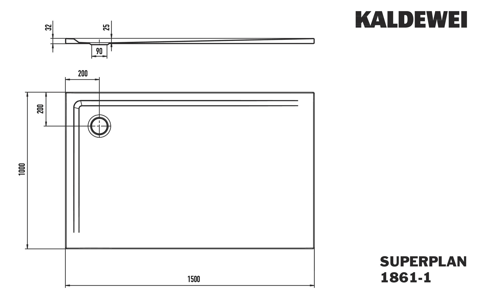 KA DW SUPERPLAN Mod.1861-1,1000x1500x32 mm,warm grey 60,Invisible Grip