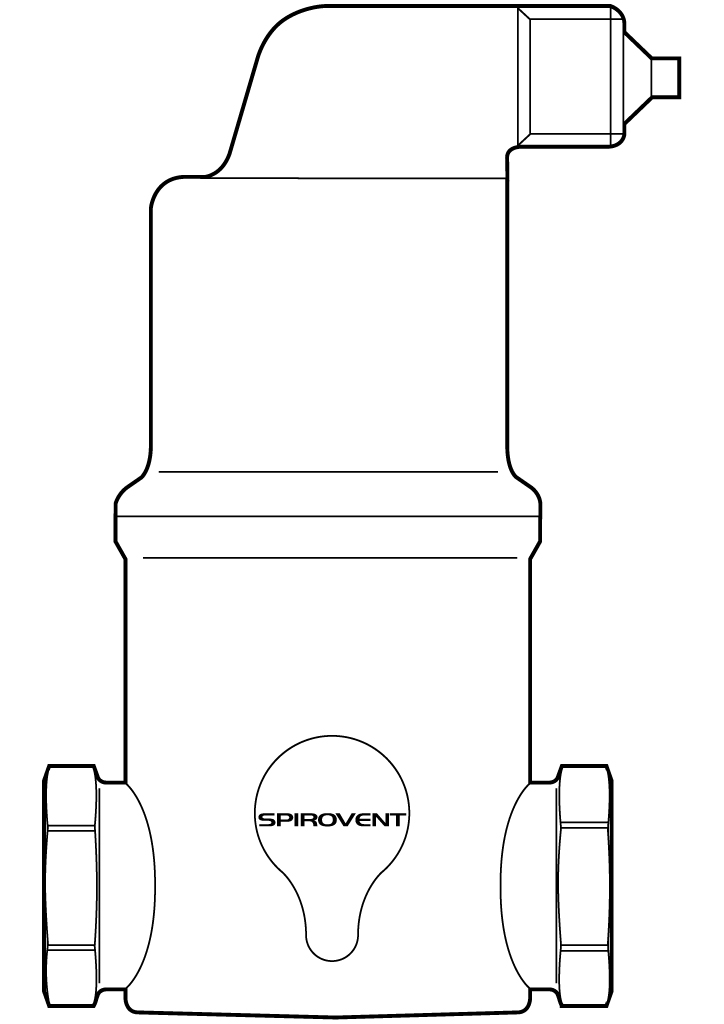 Spirotech Luftabscheider SpiroVent (Edelstahl) 1 1/4" IG, 10 bar,180 Grad,Schwi:Edelst.