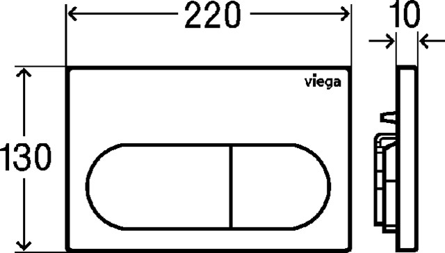 Viega WC Betätigungsplatte VfL 6 8602.1 aus Kunststoff in edelmatt