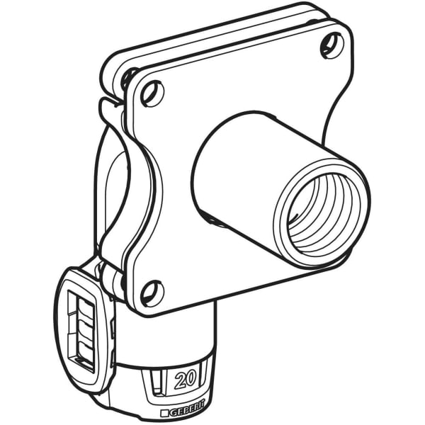 Geberit FlowFit Bogenwanddurchführung 90Gr RG+ d20-Rp1/2