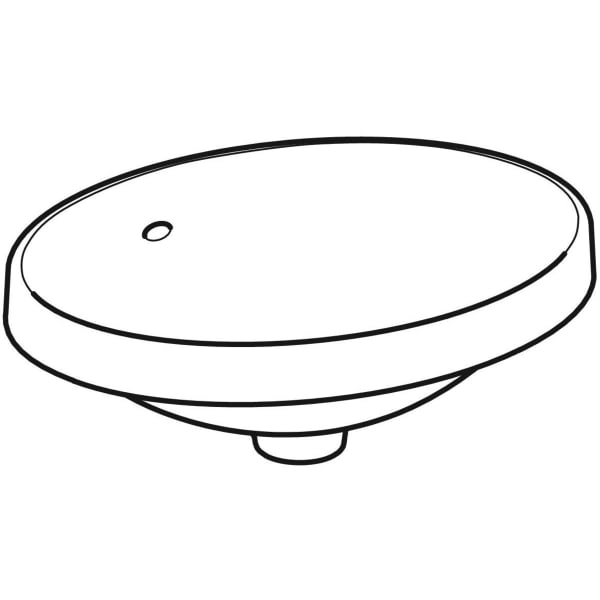 Geberit VariForm Einbauwaschtisch, oval 50x40cm, o. Hl, m. Ül., weiß, KeraTect