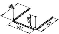 KEUCO Brausevorhangstangen-Set Plan 14940, für Dusche U-Form, 100x100, sil-elox