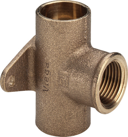 Viega Wandscheiben-T-Stück 94490G in 15mm x Rp1/2 x 15mm Rotguss