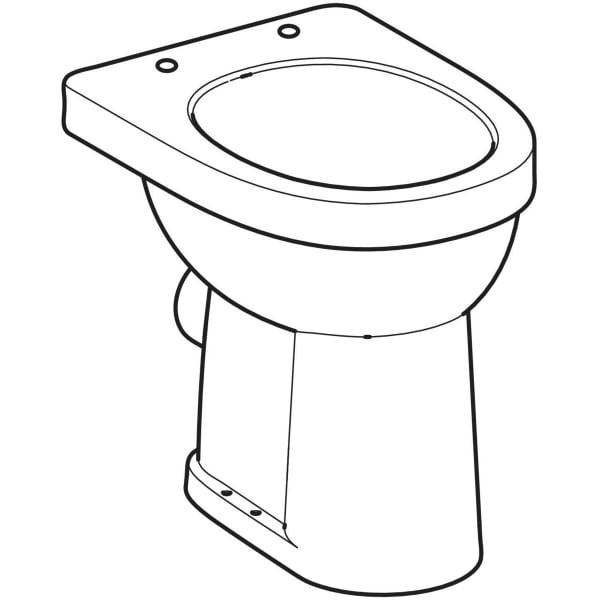 Geberit Renova Comfort Stand-WC Flachspüler erhöht, Abgang horizontal, weiß KeraTect