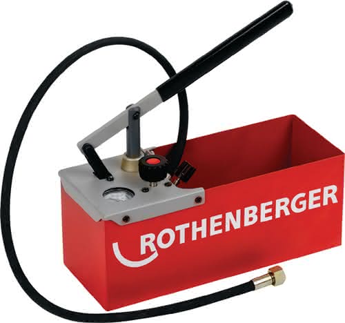 Prüfpumpe TP 25 0-25bar R 1/2 Zoll Saugvolumen p.Hub ca.16 ml ROTHENBERGER Prüfpumpe TP 25 0-25bar R 1/2 Zoll Saugvolumen p.Hub ca.16 ml ROTHENBERGER