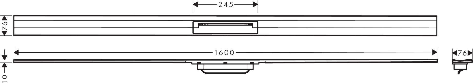 Hansgrohe Duschrinne Fertigset RainDrain Flex 1600 mm kürzbar für Wandmontage BST