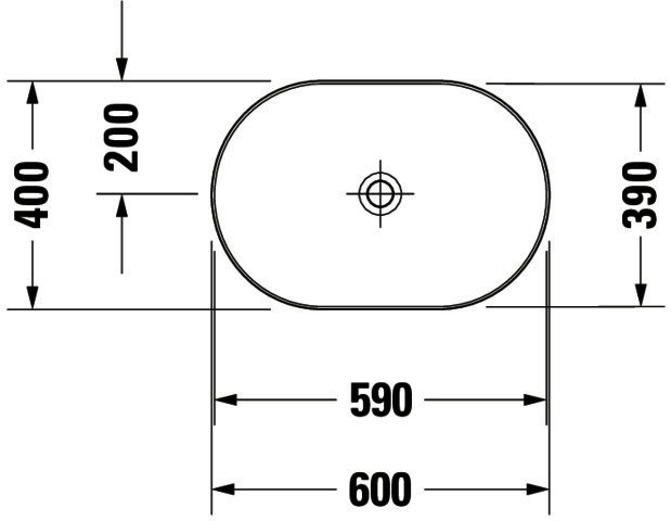 DU Aufsatzbecken Luv 600mm o.ÜL, o.HLB, grau seidenmatt, WG