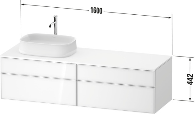Duravit Konsolen-WTU wh Zencha 550x1600x442mmEiche Schwarz/Weiß Superm.