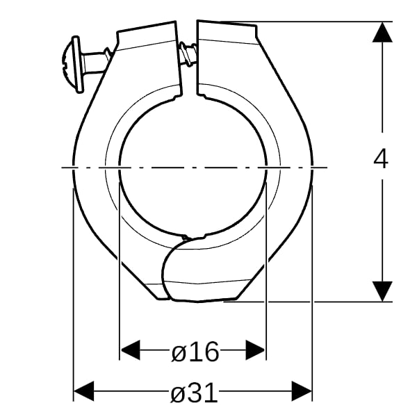 Geberit Fixpunktbefestigung d16