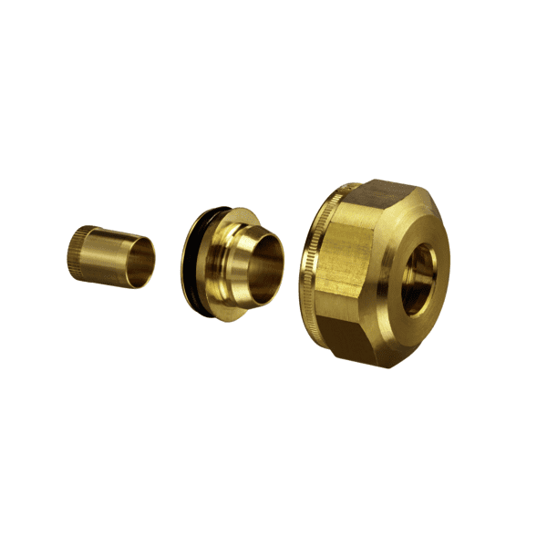 OVENTROP-Klemmringverschraubung Regusol DN 25, G 1 ÜM, 15 mm, 2-fach, Hülsen OVENTROP-Klemmringverschraubung Regusol DN 25, G 1 ÜM, 15 mm, 2-fach, Hülsen