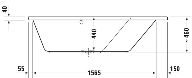 DU Paiova 5 Badew. 1770x1300 Einbau Ecke R,Rückenschr. 2 Rechts, Weiß