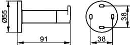 KEUCO Handtuchhaken Plan 14911, kpl. mit Türpuffer, silber-eloxiert