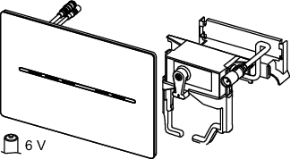 TECEsolid WC-Elektronik, 6 V-Batterie, Schwarz matt