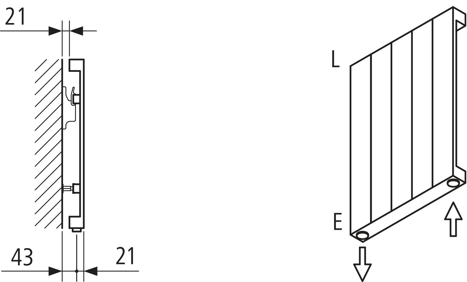Kermi Heizwand HVN Typ10 BH1000x43x630mm QN630, RAL9016, 6 bar, ANB12